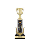 12" Black Faux Marble Award Trophy With Wreath