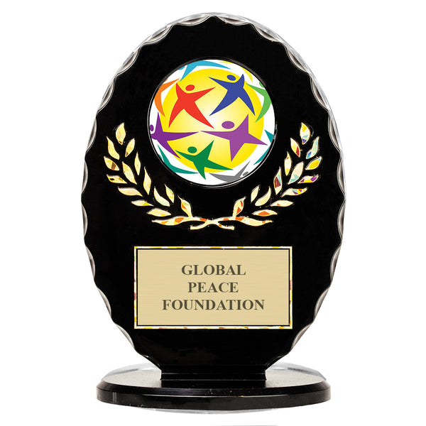 6-3/8" Black Free Standing Oval Award Trophy