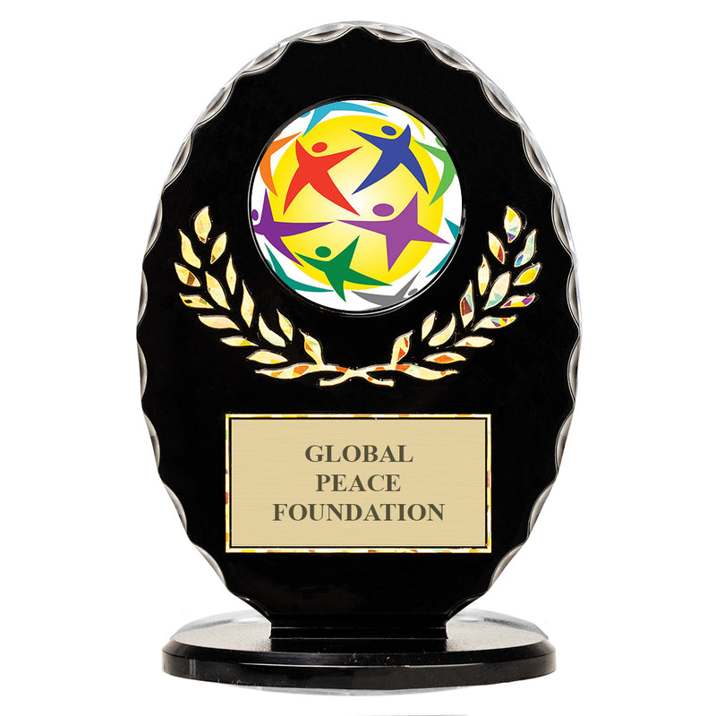 6-3/8" Black Free Standing Oval Award Trophy
