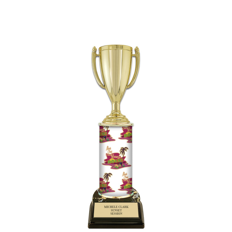 10" Custom Column Trophy with Black Base