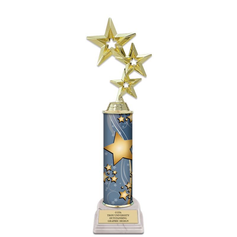 12" Custom White Base Award Trophy