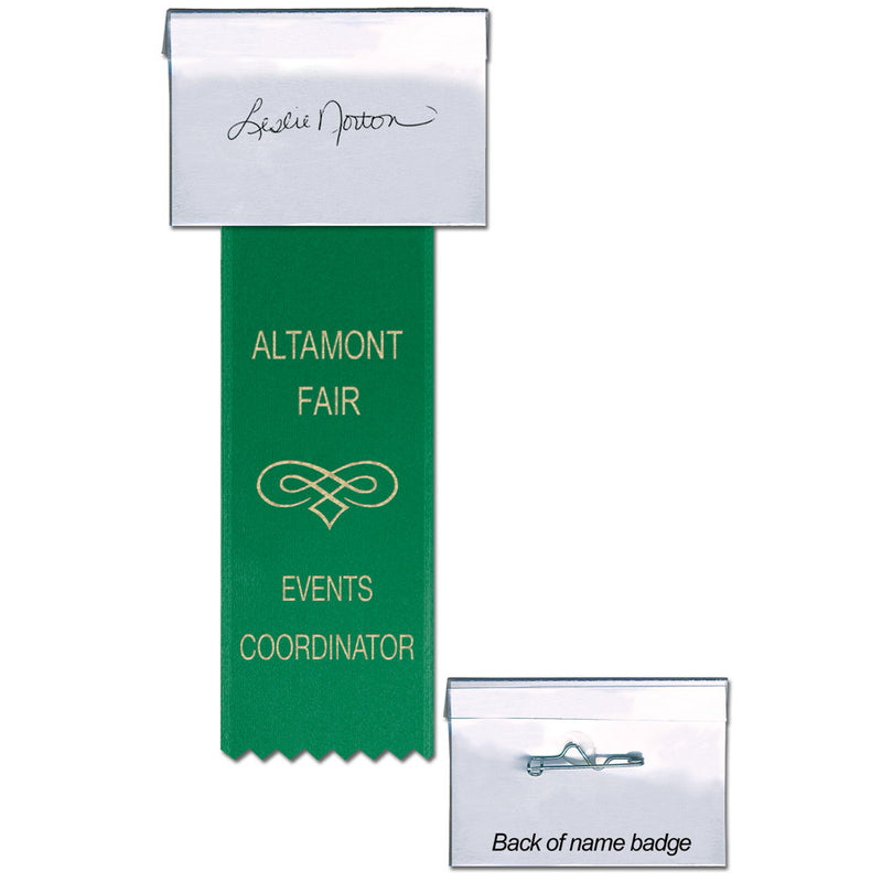 4" x 2-1/4" ID Cardholder With Printed Ribbon