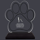 5-1/2" Custom Full Color Small Paw Print Shaped Acrylic With Black Base