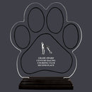 9-1/8" Custom Full Color Large Paw Print Shaped Acrylic With Black Base