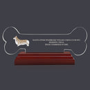 8-1/4" x 3-5/8" Custom Full Color Dog Bone Acrylic With Rosewood Base