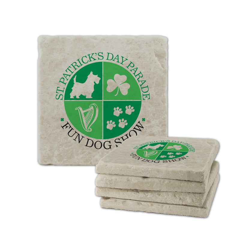 4"x 4" Custom Tumbled Stone Award Coasters