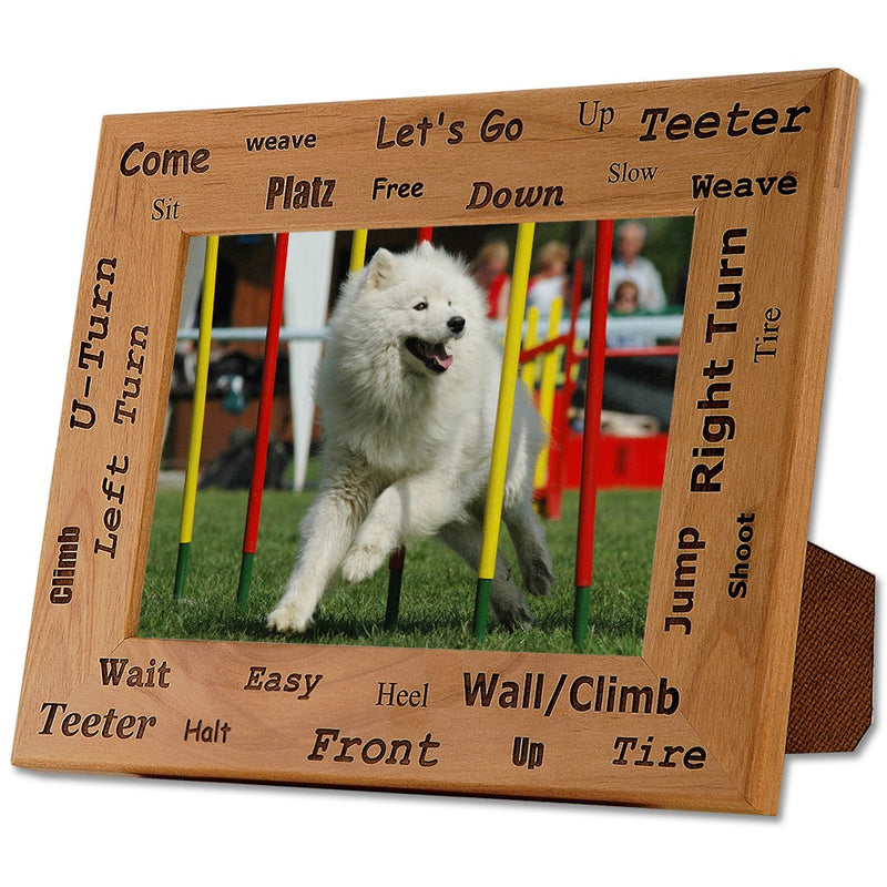 5" x 7" Dog Agility Red Alderwood Picture Frame