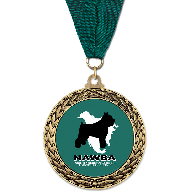 2-5/8" Custom GFL Award Medal With Grosgrain Neck Ribbon