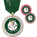 2-3/4" Custom GGM Award Medal With Satin Neck Ribbon