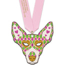 5" Custom Shape Birchwood Medal With Satin Neck Ribbon