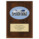 5" x 7" Custom Full Color Cherry Plaque With Engraved Plate