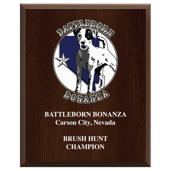 8" x 10" Custom Cherry Plaque With Full Color Imprint
