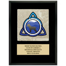 9" x 12" Custom Full Color Black Plaque With Tumbled Stone Tile & Engraved Plate