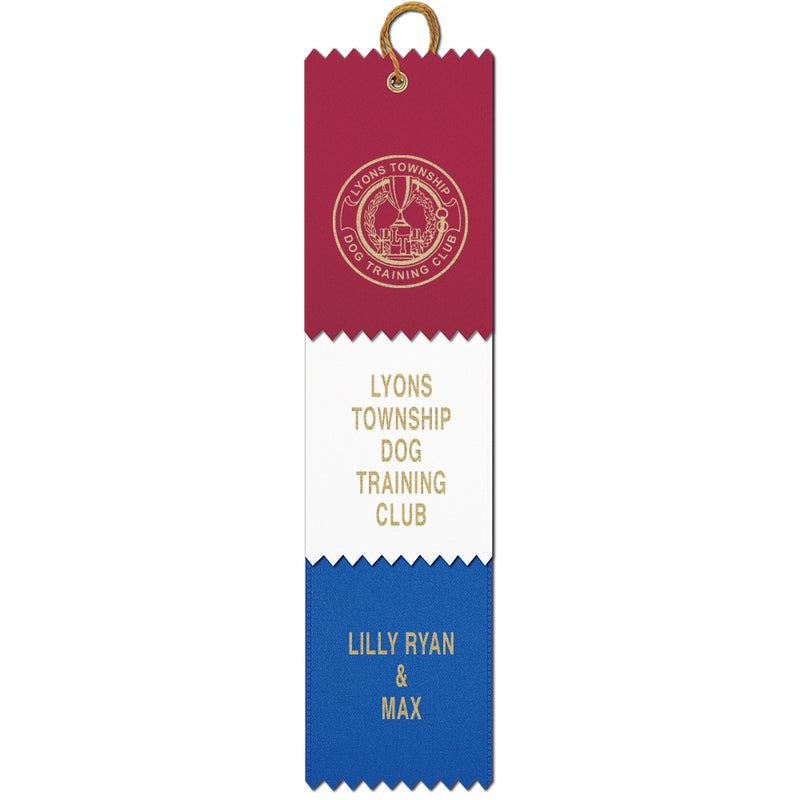 2-1/2" x 10" Custom 3 Layered Pinked Top Award Ribbon