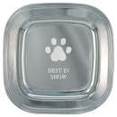 8" Paw Print Silver Award Tray With Placing