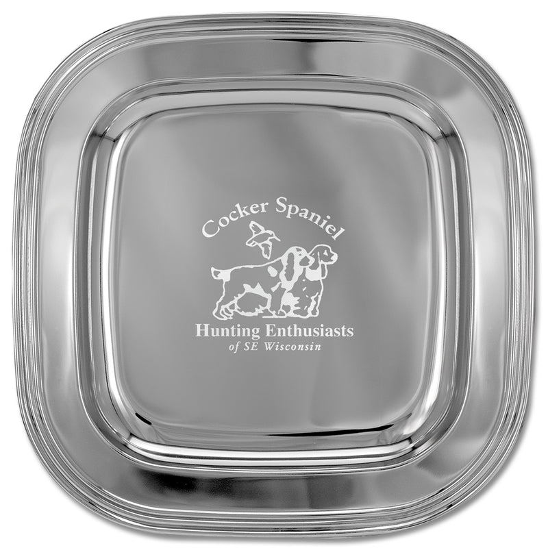 11" Silver Square Award Tray