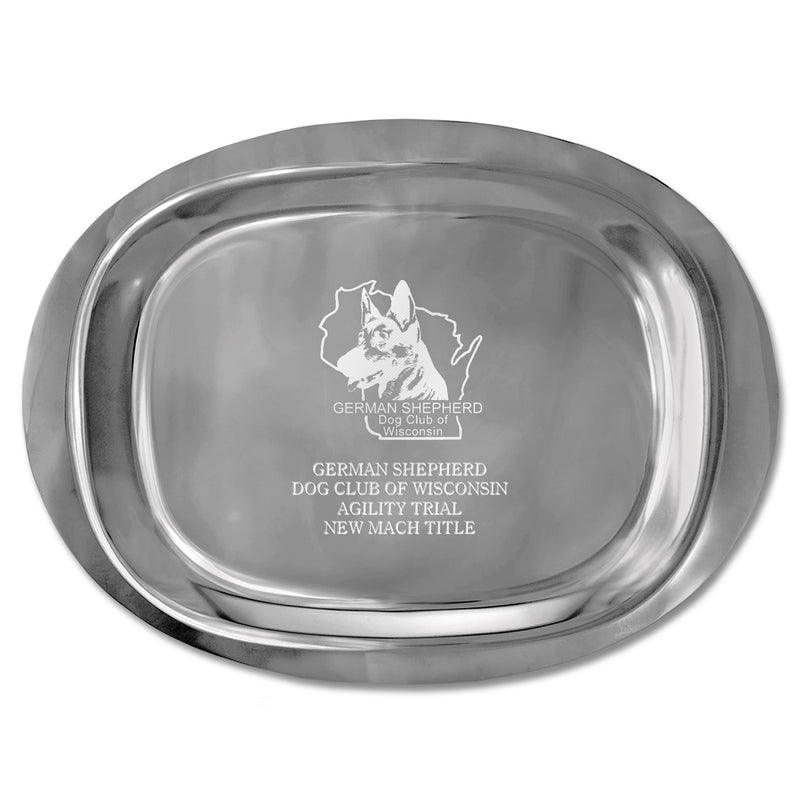 18" x 13" Oval Plain Edge Award Tray
