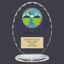 6-3/8" Free Standing Oval Award Trophy With Blue Wreath