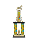 20" 3 Column Award Trophy With Wreath & Trim