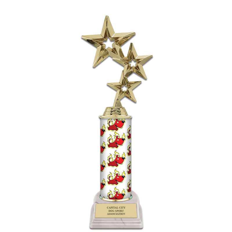 11" Custom Column Trophy with White Base