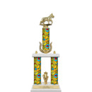 20" White Finished Award Trophy With Wreath And Trim