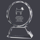 3-1/2" x 4-1/2" Custom Engraved Round Optical Crystal Award