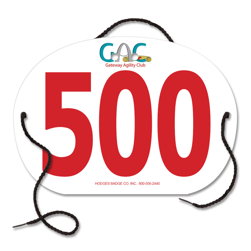 Custom Indurotec<sup>TM</sup> Full Color Oval Exhibitor Number With String
