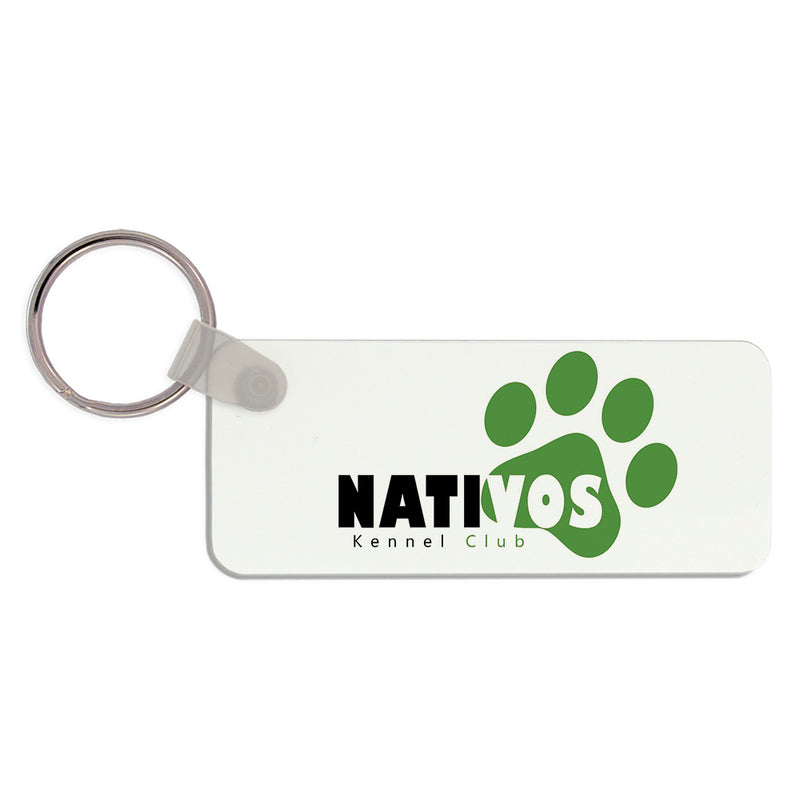 3" x 1" Full Color Custom Rectangle Keychain With Print on Front