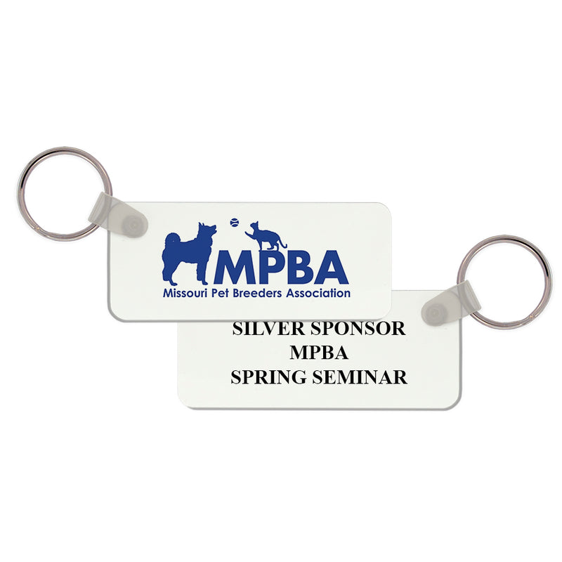 3" x 1" Full Color Custom Rectangle Keychain With Print on Back