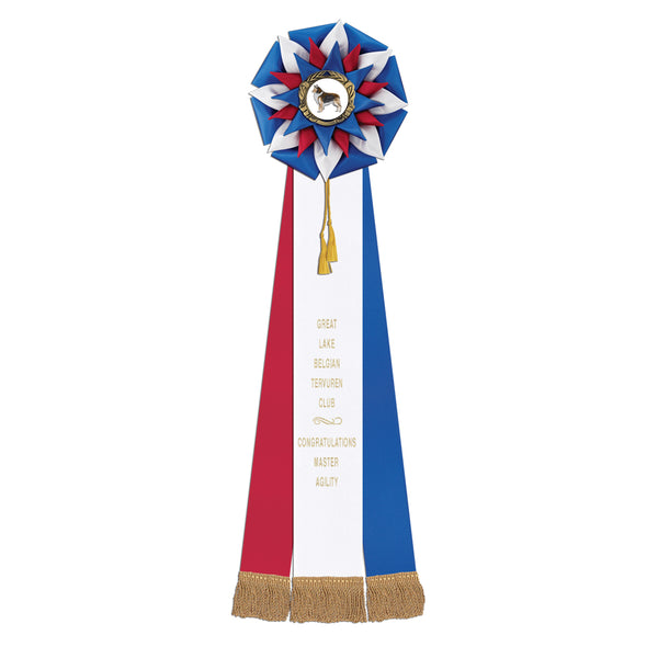 Stafford 3 Rosette Award Ribbon