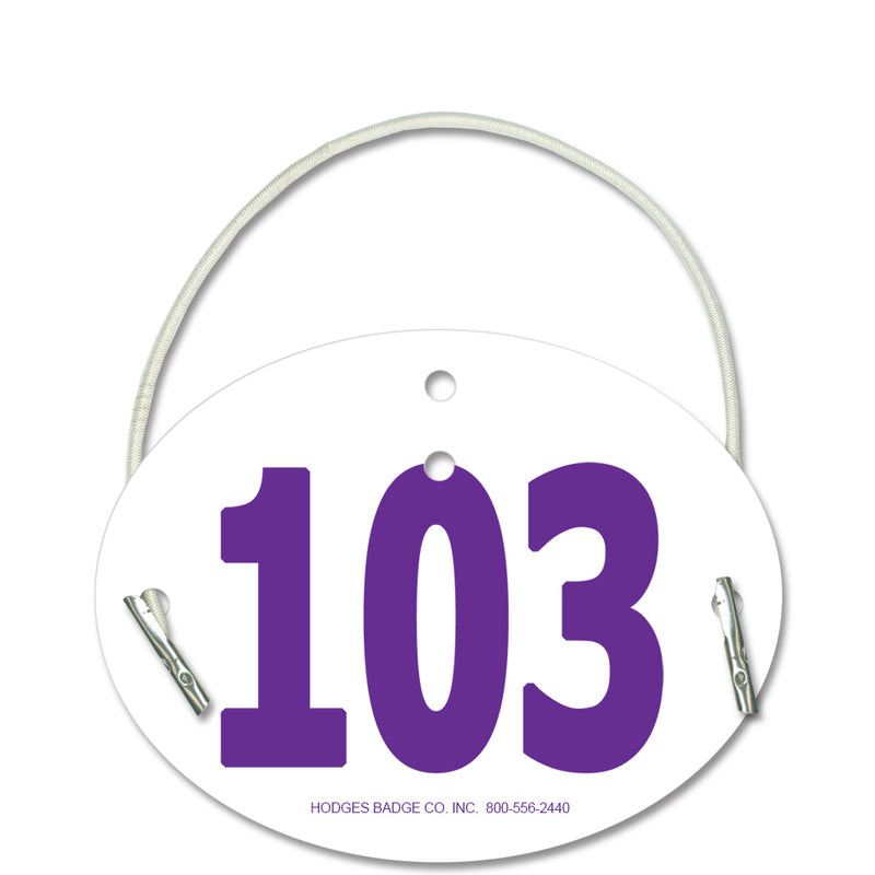 Indurotec<sup>TM</sup> Small Oval Exhibitor Number With Elastic