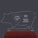 Engraved Hog Shaped Acrylic Award Trophy