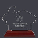 Engraved Rabbit Shaped Acrylic Award Trophy