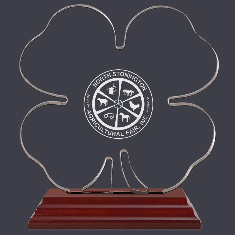 Engraved Clover Shaped Acrylic Award Trophy