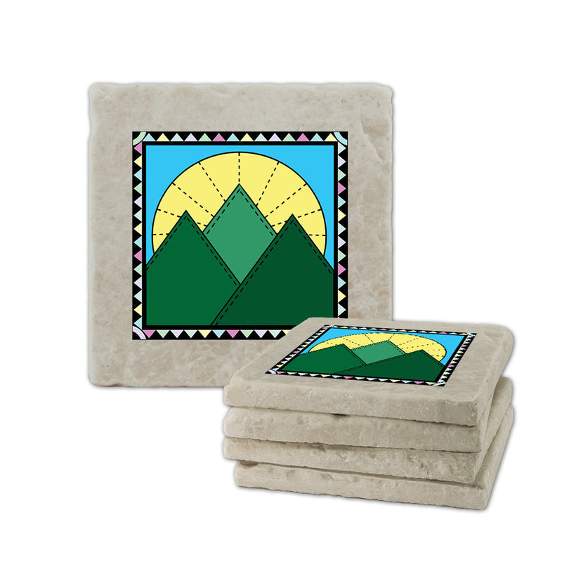 4"x 4" Custom Tumbled Stone Award Coasters