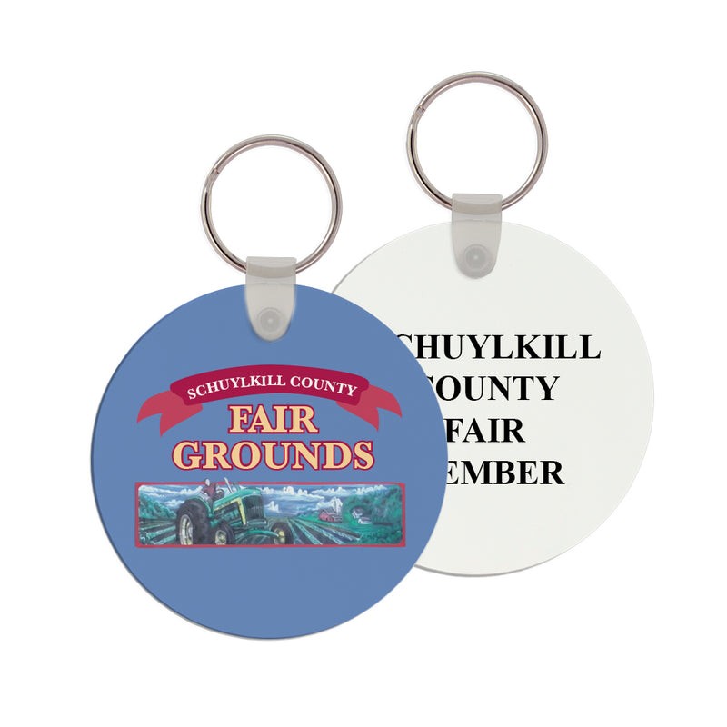 2-1/2" Full Color Round Keychain With Print on Back