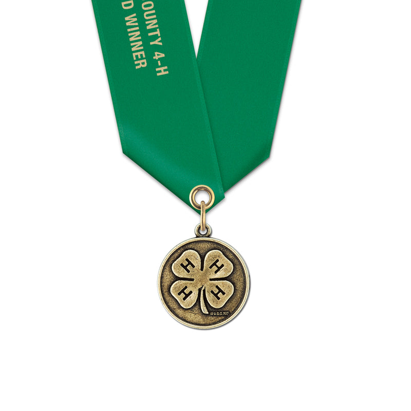 1-1/8" CX Award Medal With Custom Satin Neck Ribbon