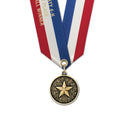 1-1/8" Custom CX Award Medal With Specialty Satin Neck Ribbon