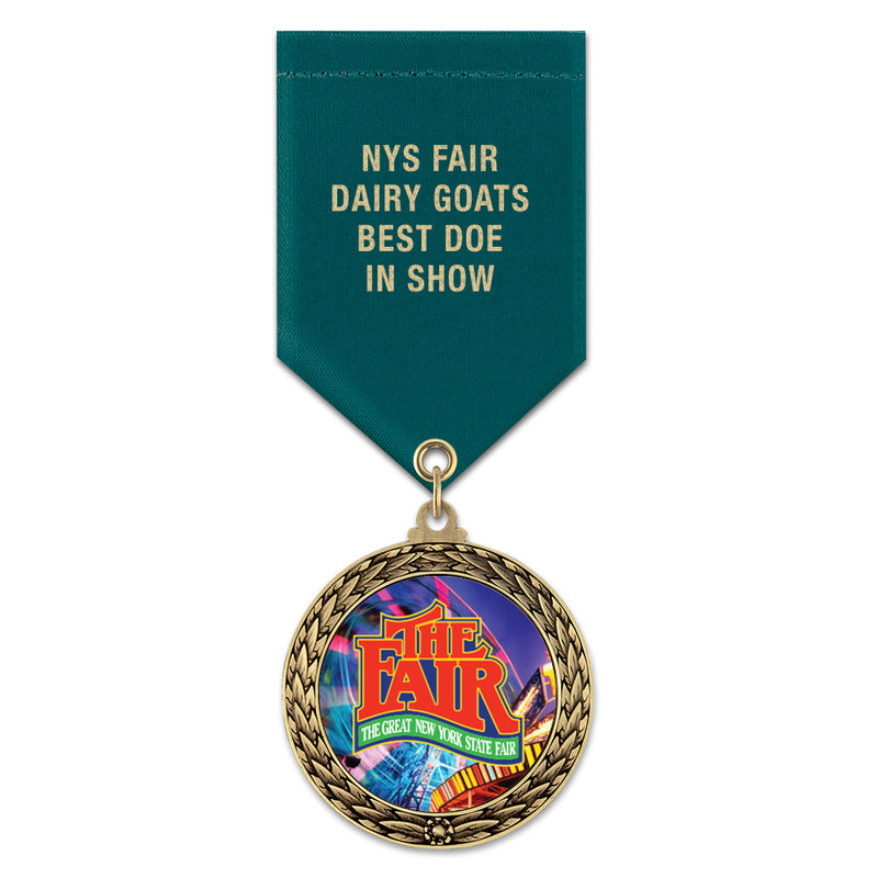 1-3/4” Custom LFL Award Medal With Satin Drape Ribbon