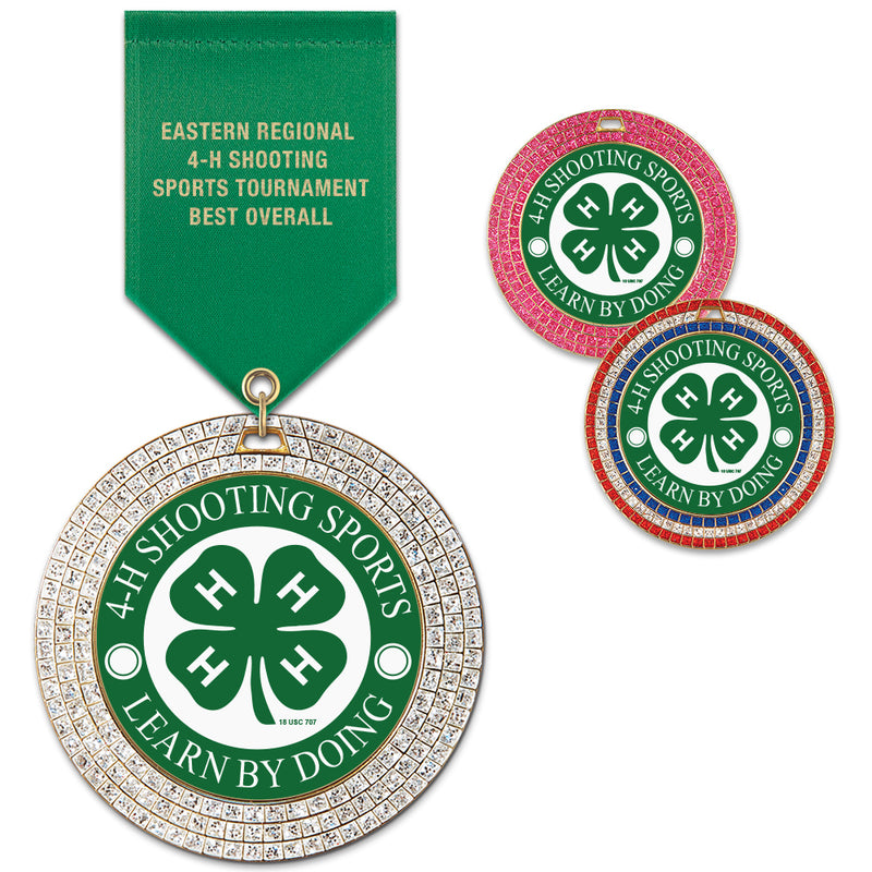 2-3/4" Custom GGM Award Medal With Satin Drape Ribbon