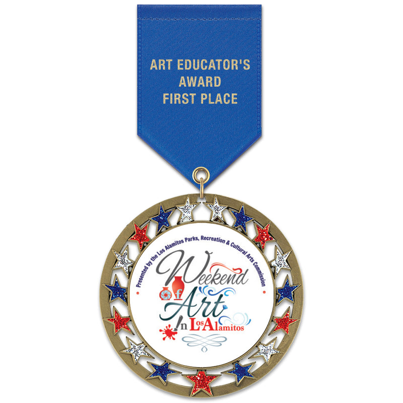 2-3/4” Custom RSG Award Medal With Satin Drape Ribbon