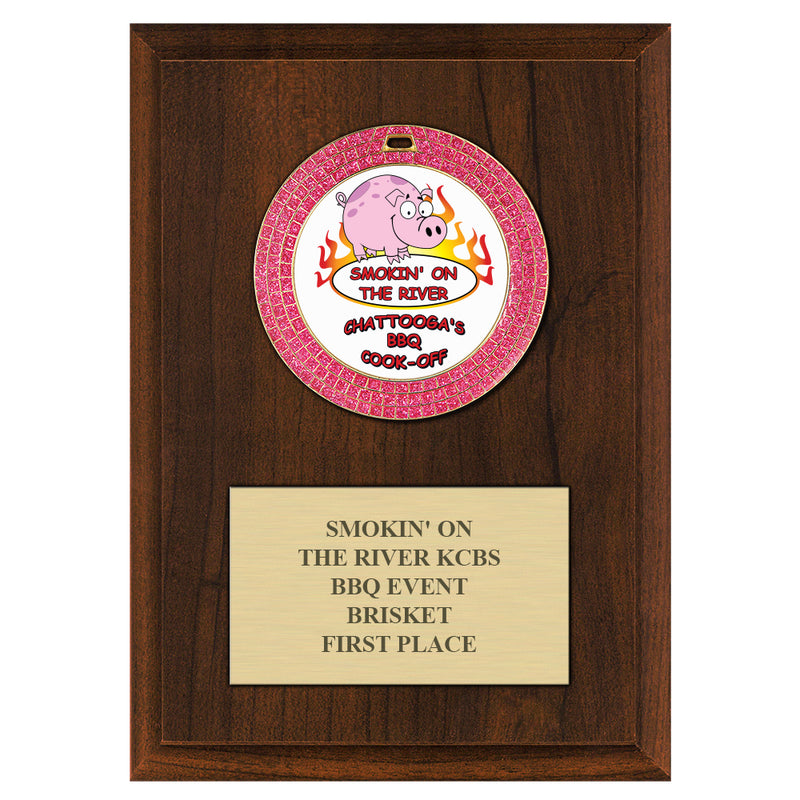 5" x 7" Custom GGM Medal Cherry Plaque