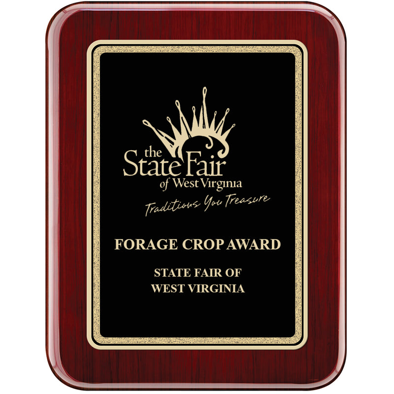 7" x 9" Rosewood Piano Finish Award Plaque