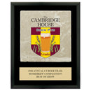 9" x 12" Custom Full Color Black Plaque With Tumbled Stone Tile & Engraved Plate
