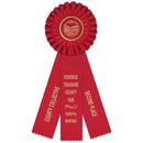Luxury 3 Rosette Award Ribbon With 3 Streamer Printing