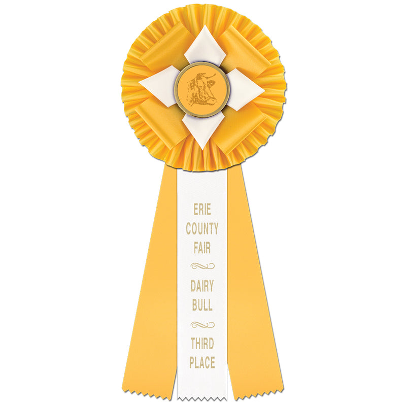 Malden 3 Rosette Award Ribbon