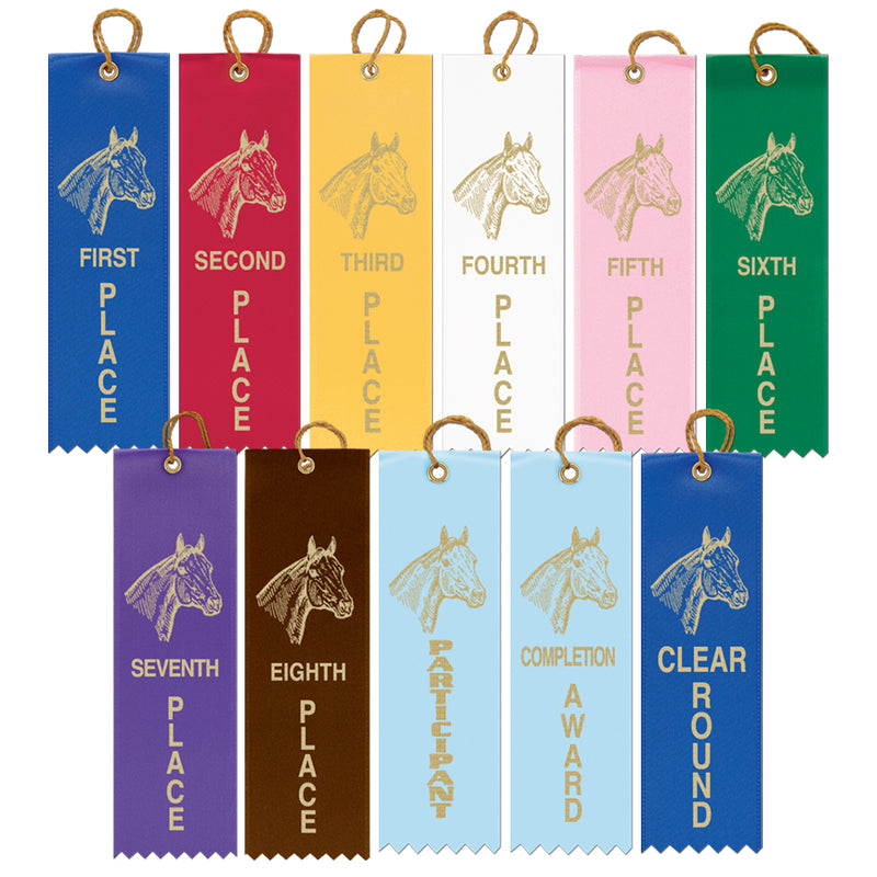 1-5/8" X 6" Stock Square Top Horse Award Ribbon