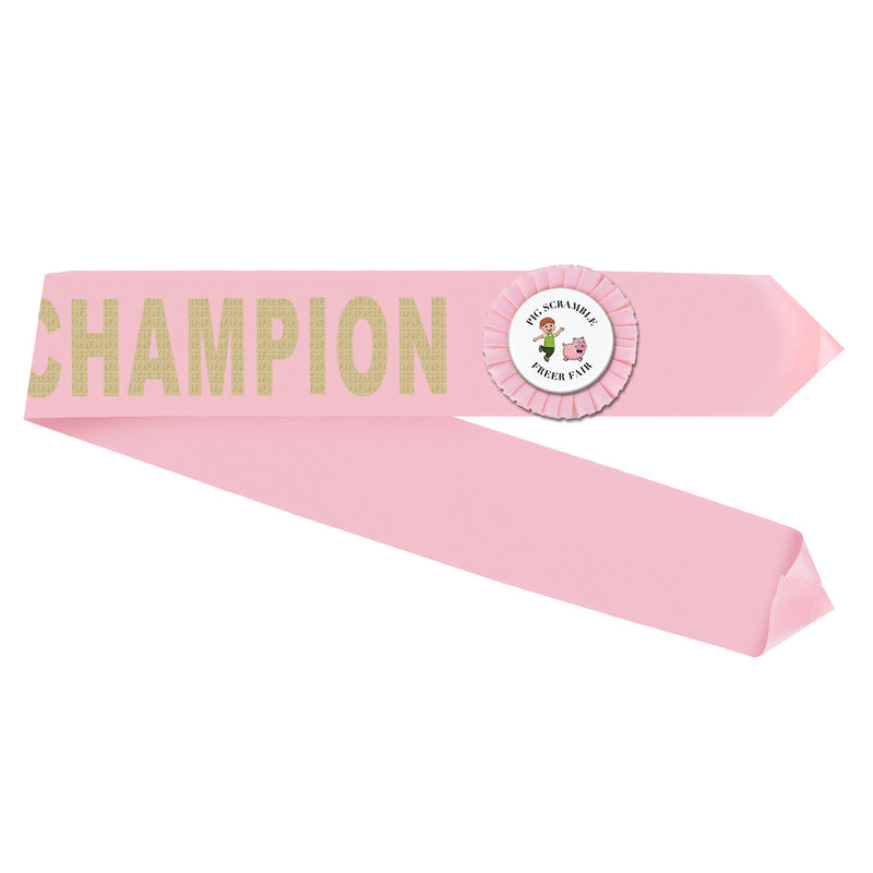 Custom Award Half Sash With Rosette 15-28 Letters