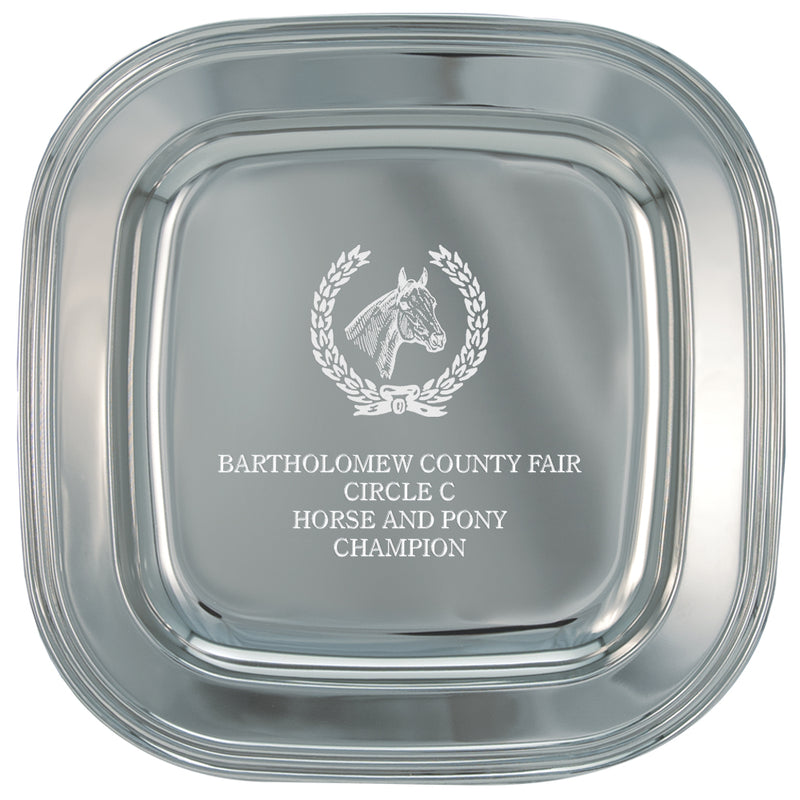 11" Silver Square Award Tray