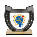5" Horseshoe Shape Birchwood Award Trophy With Natural Birchwood Base